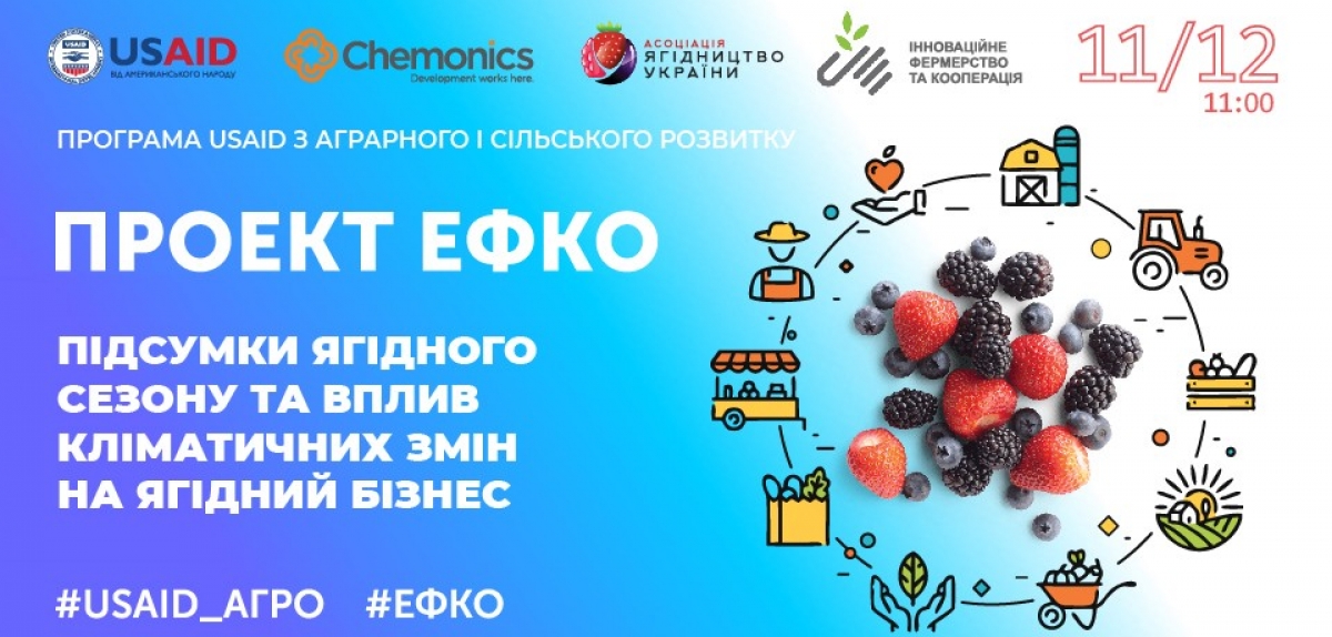 Вплив кліматичних умов на ягідний бізнес України – спеціальна сесія відкритого вебінару в рамках проекту #ЕФКО!