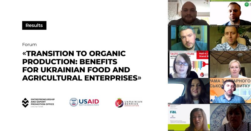 Ukrainian farmers and exporters took part in the online forum "Transition to organic production: benefits for Ukrainian food and agricultural enterprises"