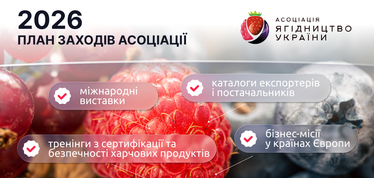 2026 рік: план заходів та активностей Асоціації «Ягідництво України»