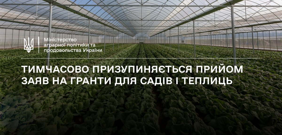 Прийом заяв на гранти для садів і теплиць тимчасово призупинять з 16 жовтня